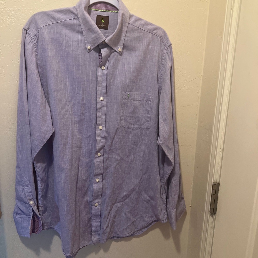 Tailorbyrd Shirt Mens XL Button Up Long Sleeve 100% Cotton Flip Cuff